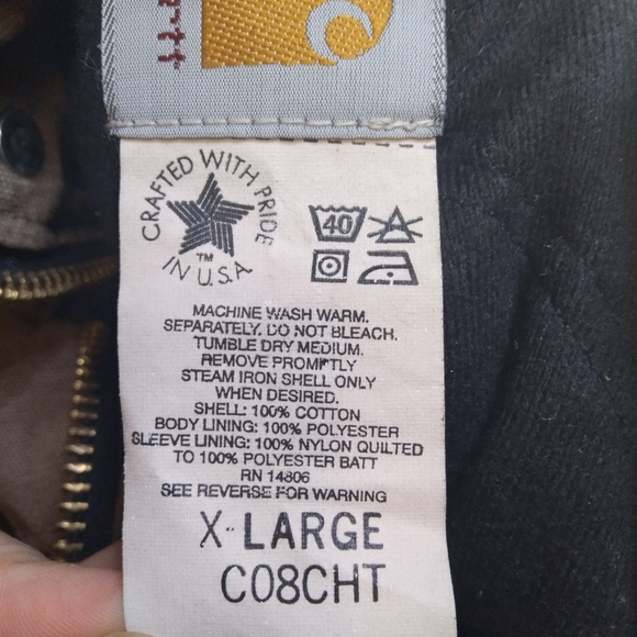 Vintage Union Made Carhartt Jacket double two way zipper 1999 Sz X Large - Picture 11 of 16